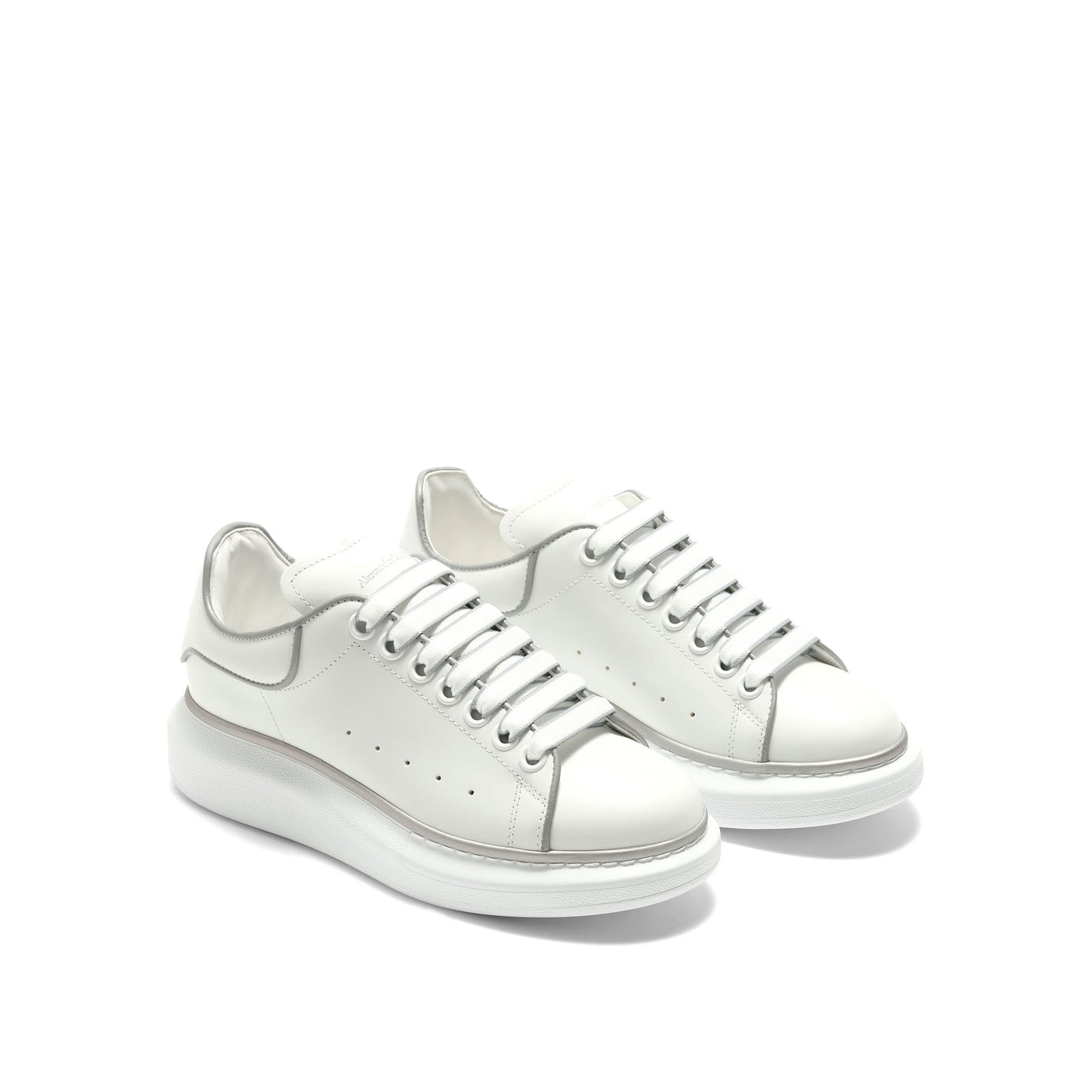 Larry Contrast Sneaker in White/Silver