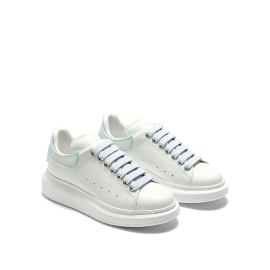 Larry Rubber Heel Sneaker in White/Powder Blue