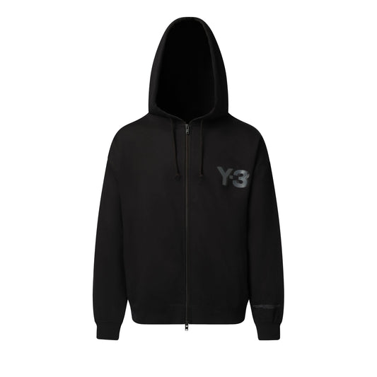 Logo Zip Hoodie in Black