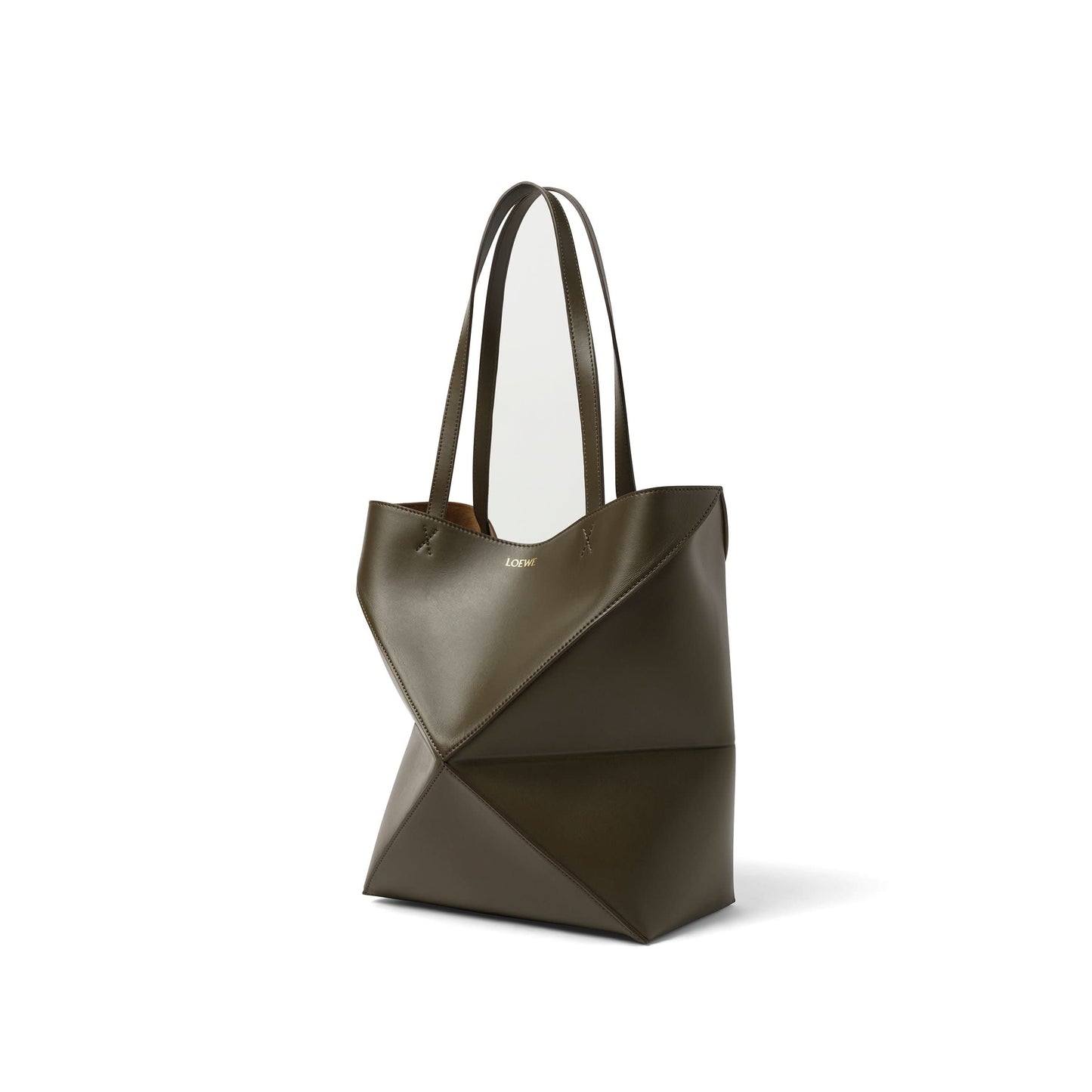 Puzzle Fold Tote Medium in Dark Khaki Green