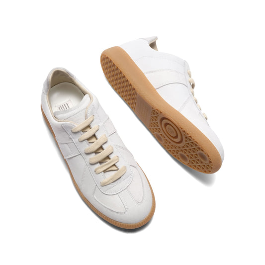 Women Replica Leather Sneakers in Light Grey