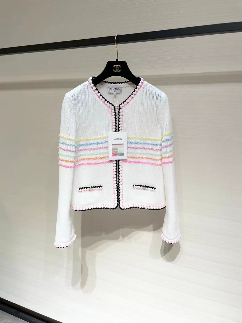 Chanel 24S White & multicolore Cardigan