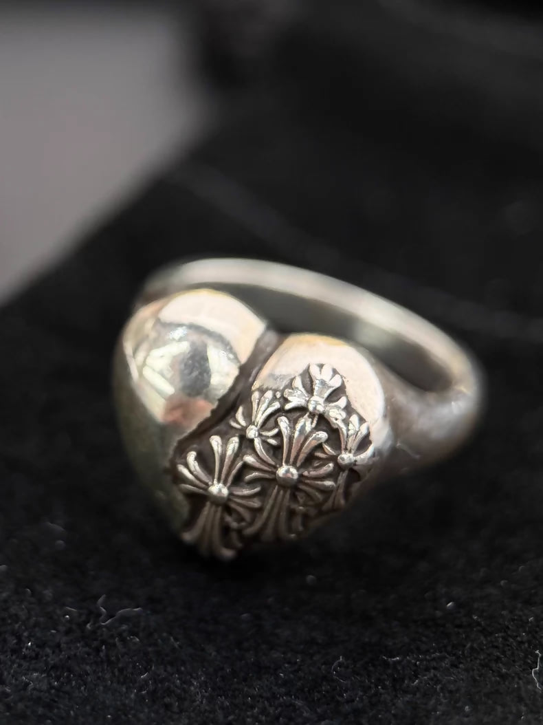 Chrome Hearts 925 Sterling Silver Heart Ring