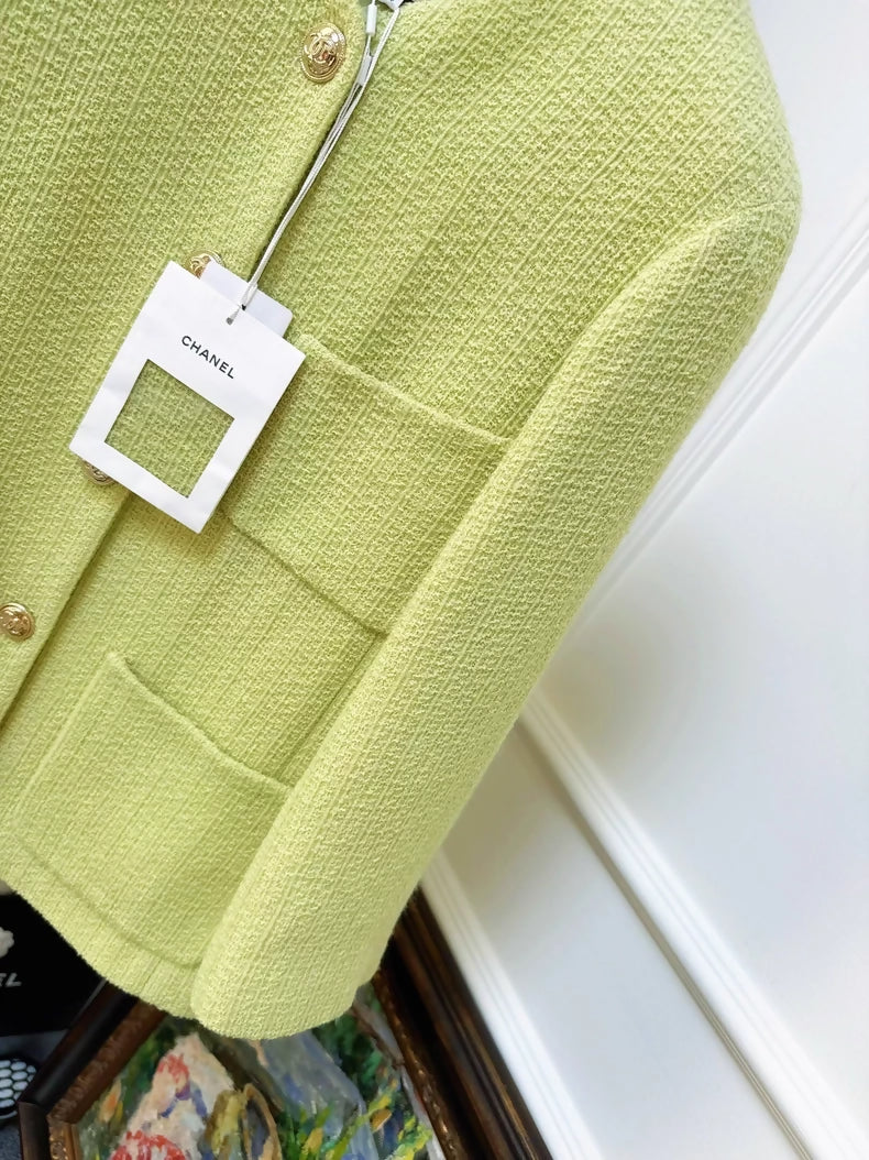 Chanel 20k Green Tweed Jacket