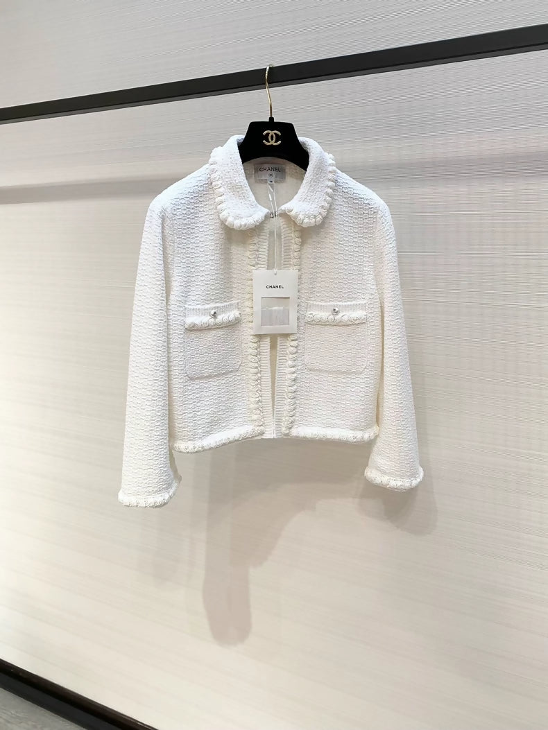 Chanel 25p white cardigan