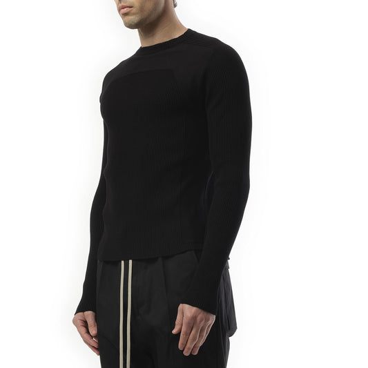 Ribbed Geo Sweater in Black