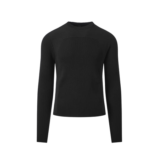 Ribbed Geo Sweater in Black