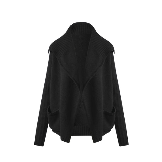 Cashmere Knit Cardigan in Black