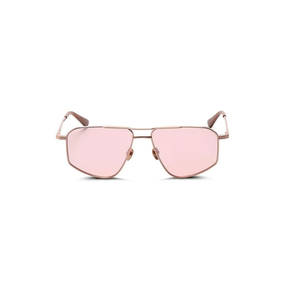 Thirty Six II Sunglasses with Pink Lens in Rose Gold/White