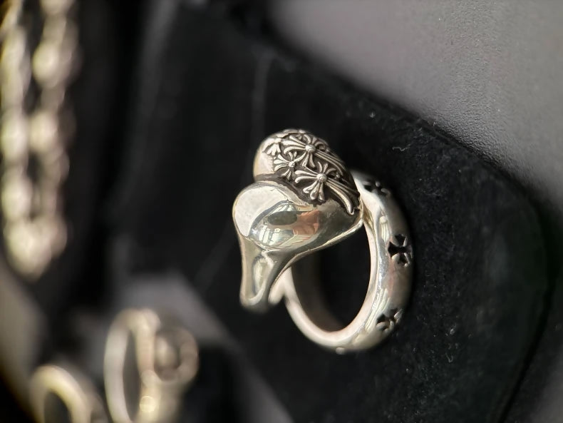 Chrome Hearts 925 Sterling Silver Heart Ring