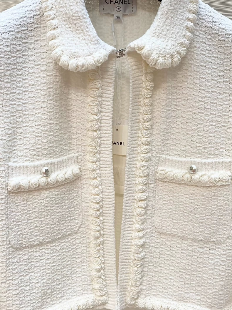 Chanel 25p white cardigan