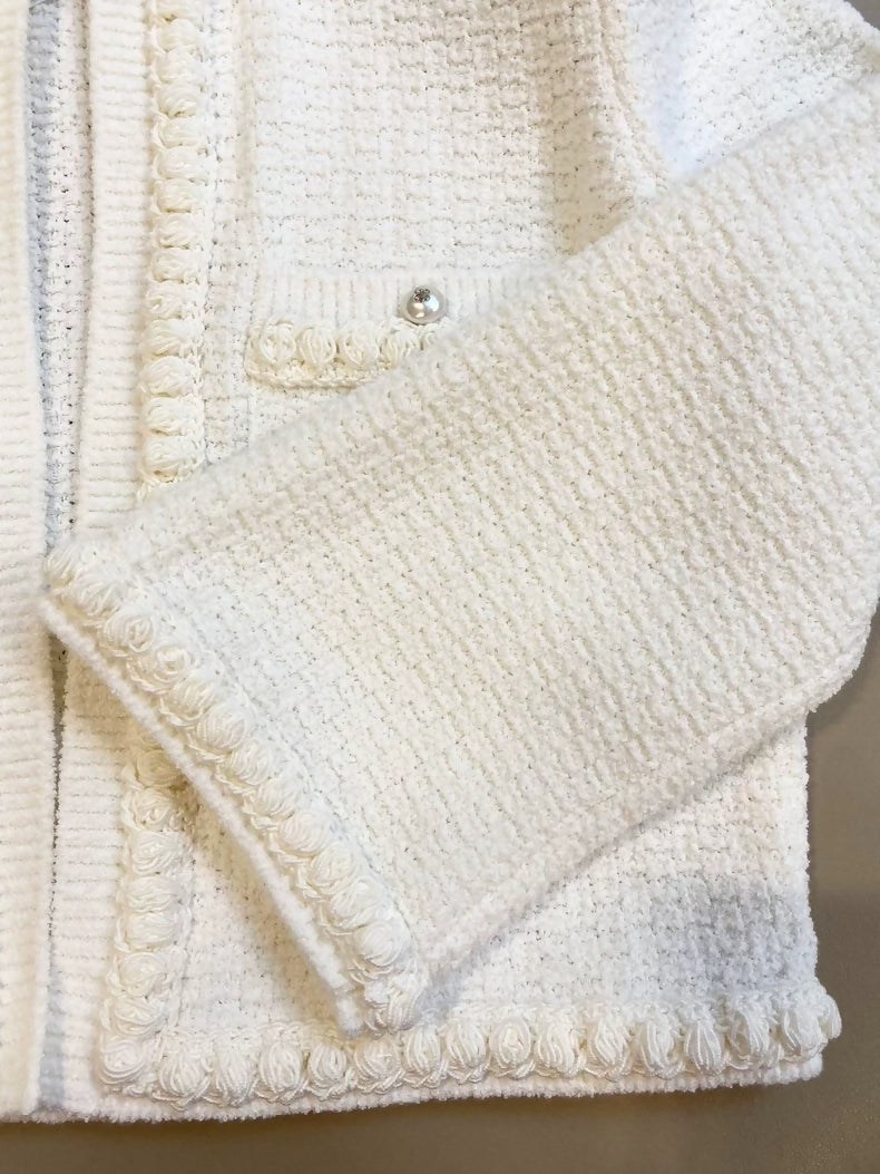 Chanel 25p white cardigan