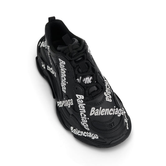 Triple S Logotype Sneakers in Black