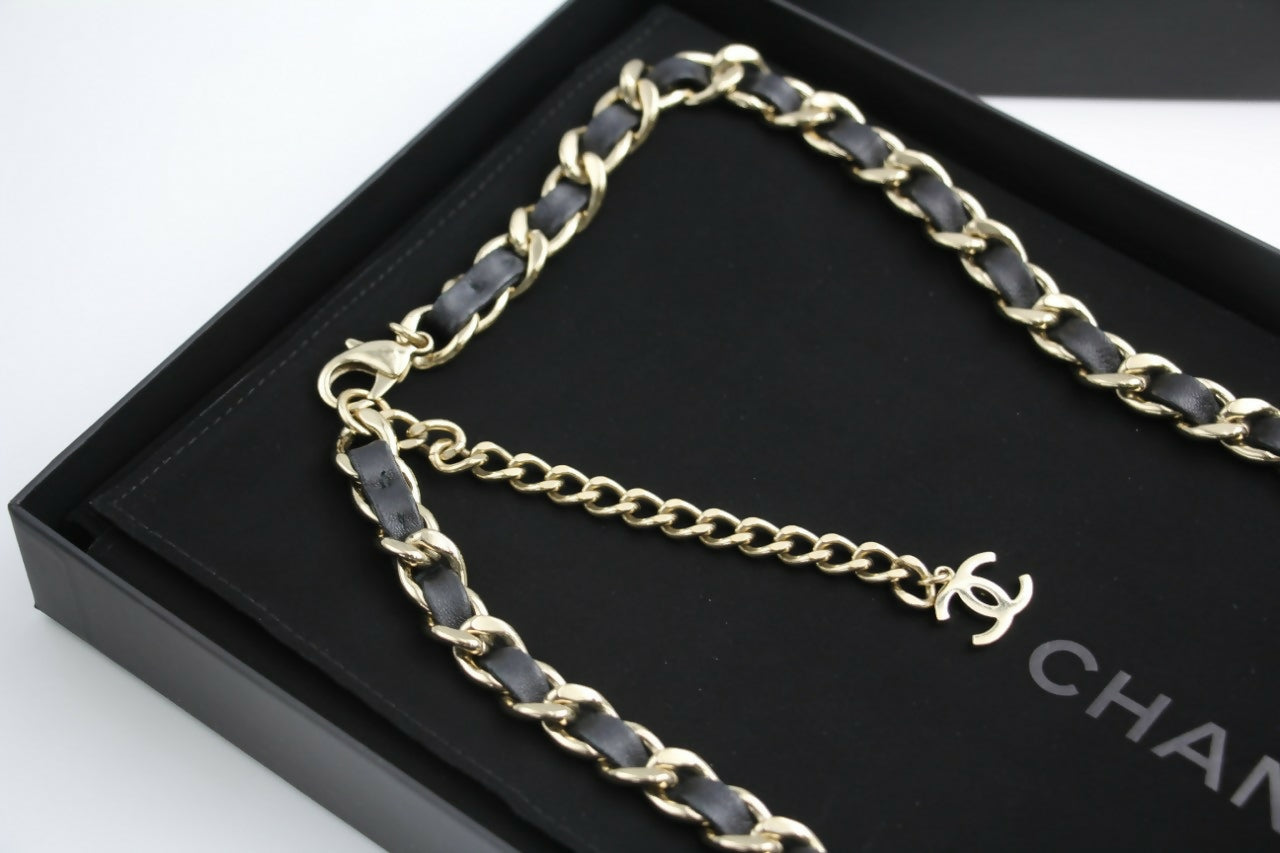 Chanel B21S Metal Handbag Leather Chain Waist Chain 90cm