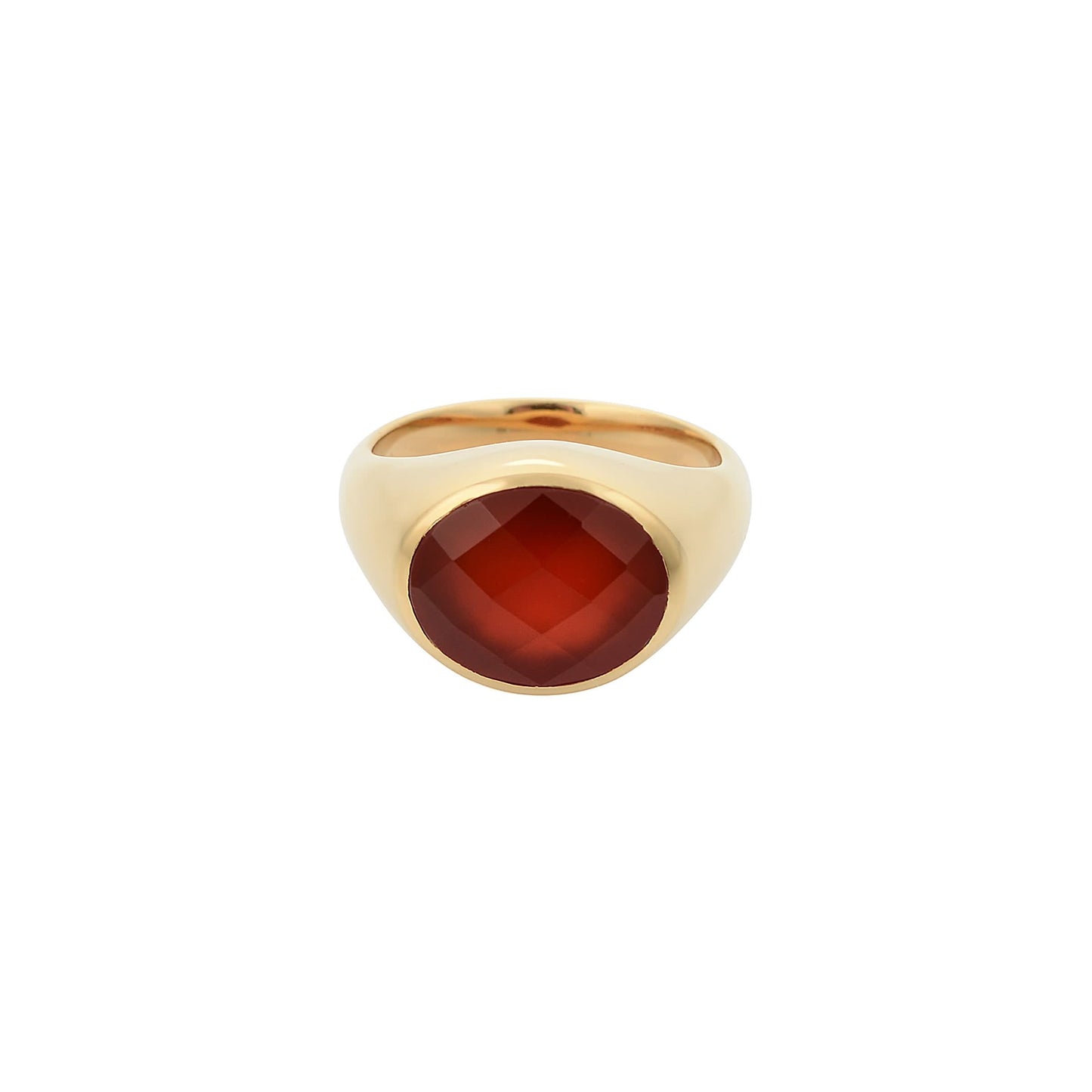 Chunky Ring in Gold 
Agate