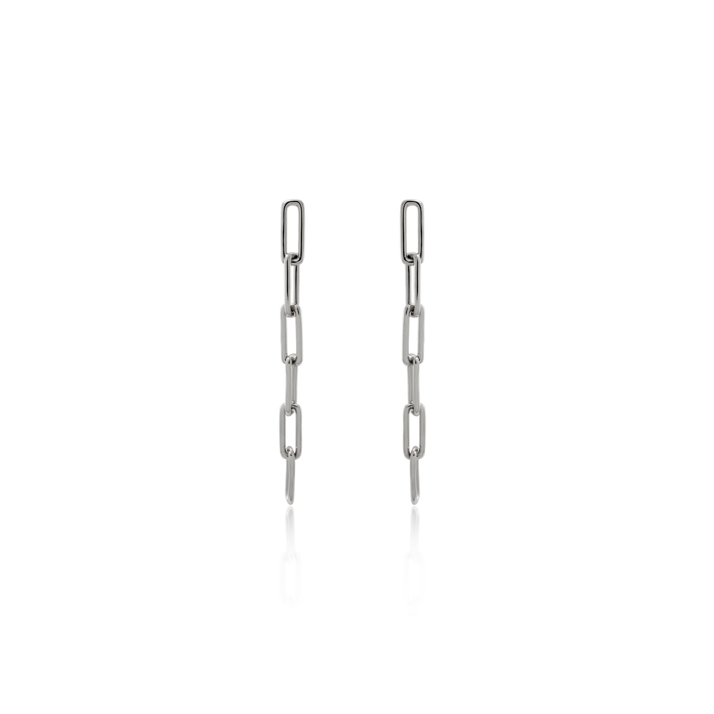 Chunky Chain Earrings in Silver