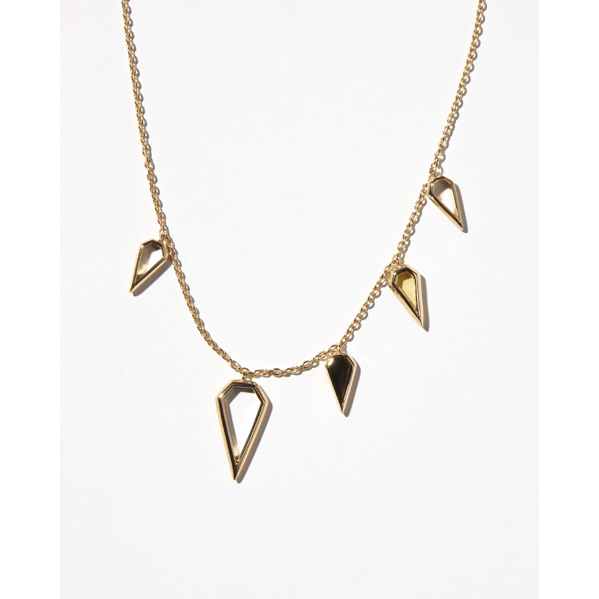 Spear Gem Necklace in Gold