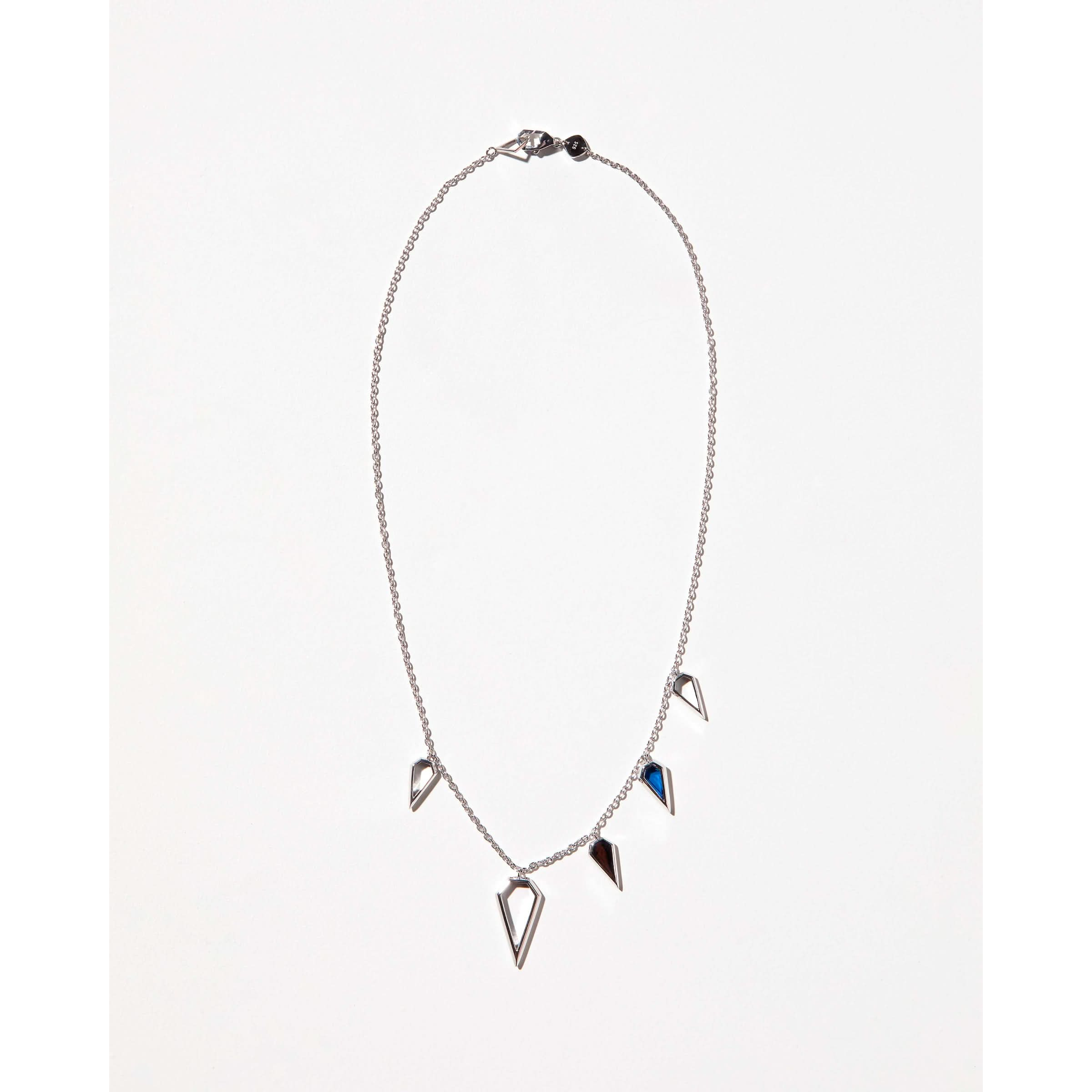 Spear Gem Necklace in Silver