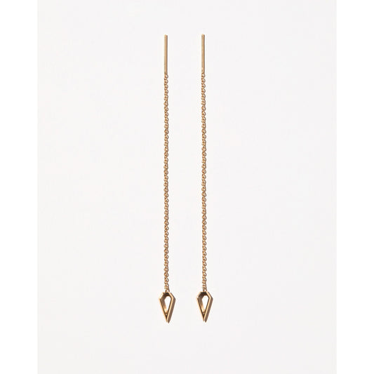 Spear Thread Earrings in Gold