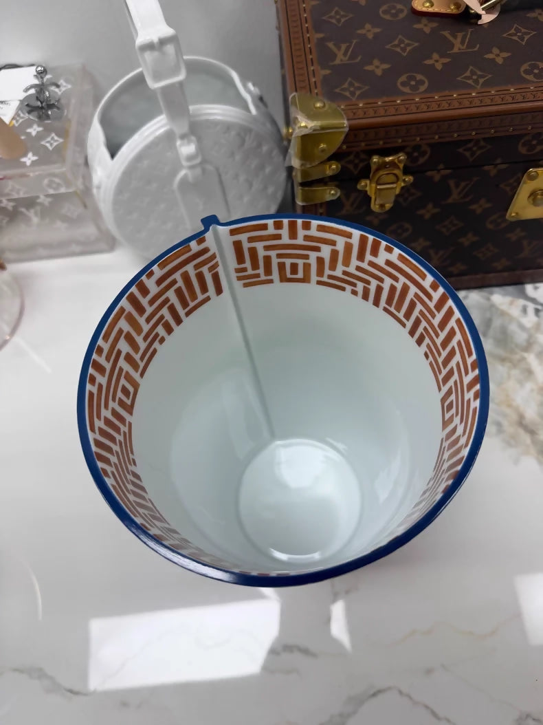 Hermes Brick Red Floral Vase