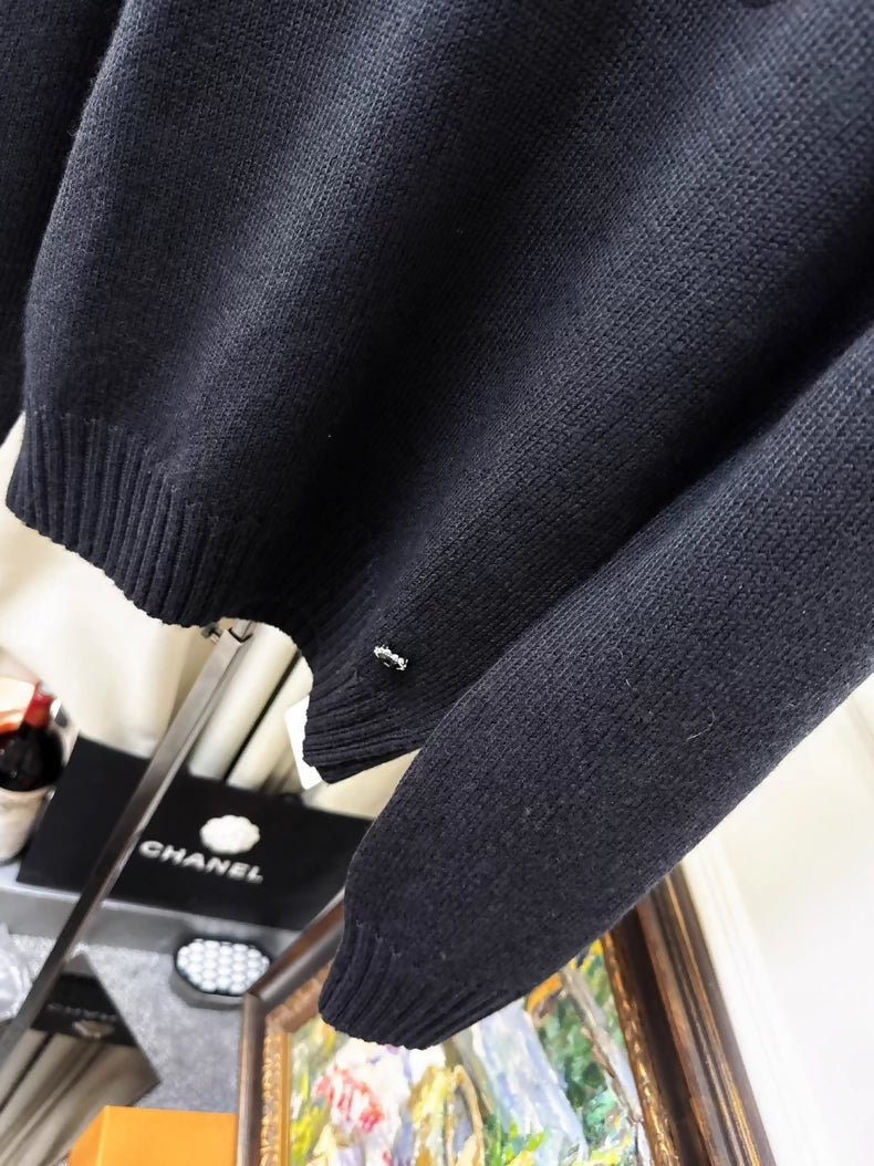 Chanel 25k black bow top