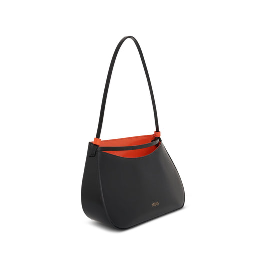 Zeta Baguette Bag in Black/Orange