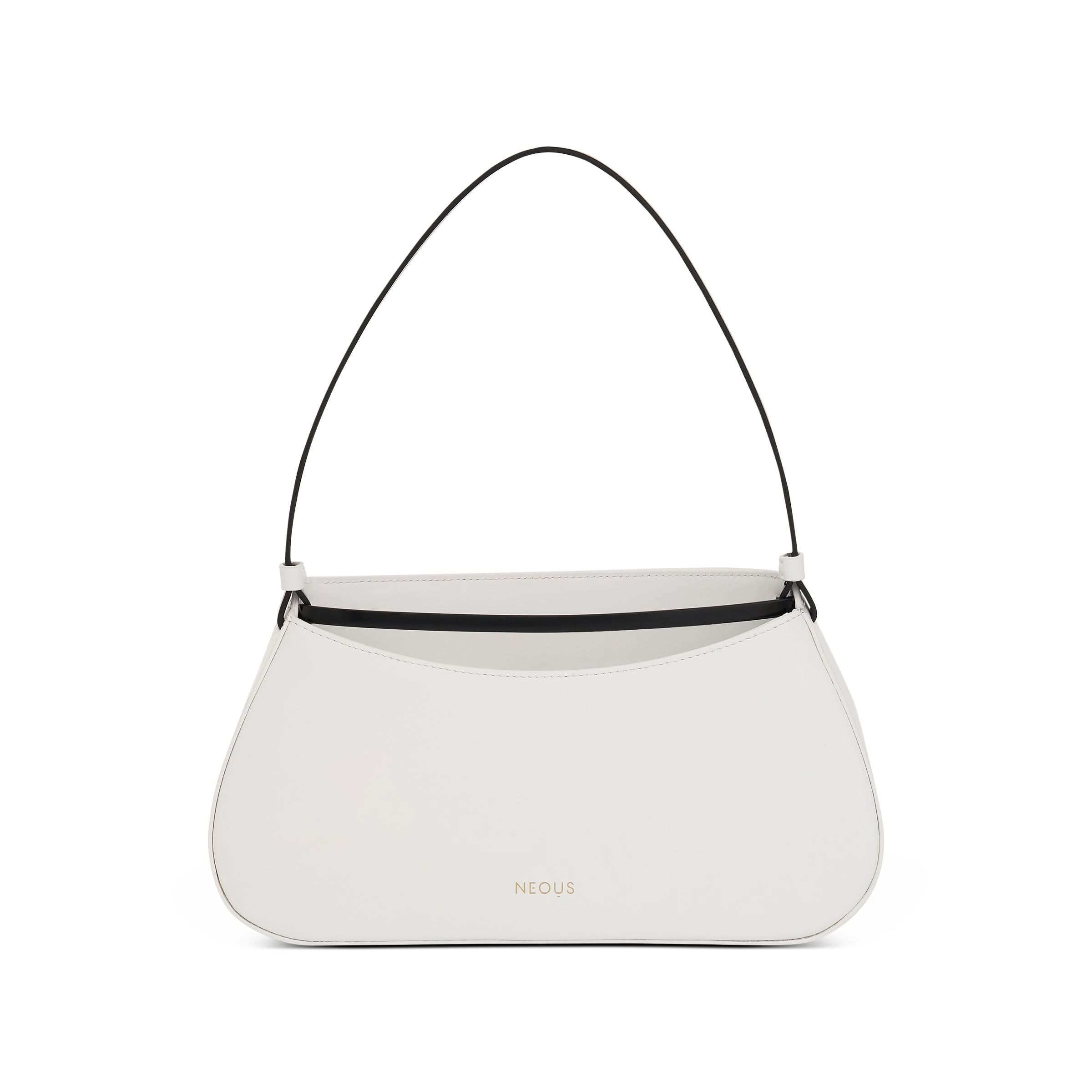 Zeta Baguette Bag in White/Black