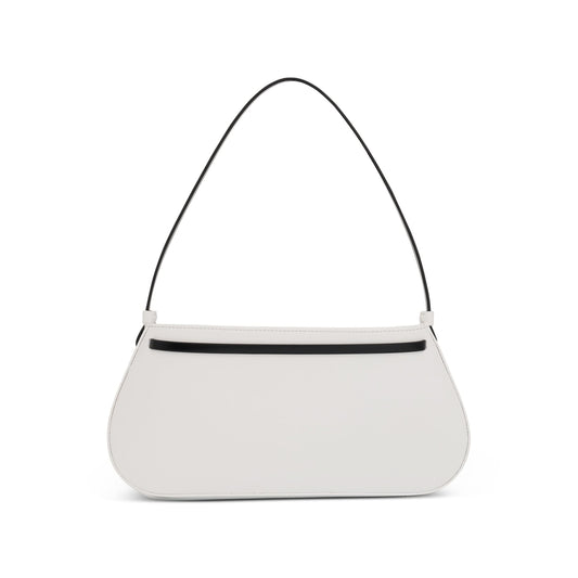 Zeta Baguette Bag in White/Black