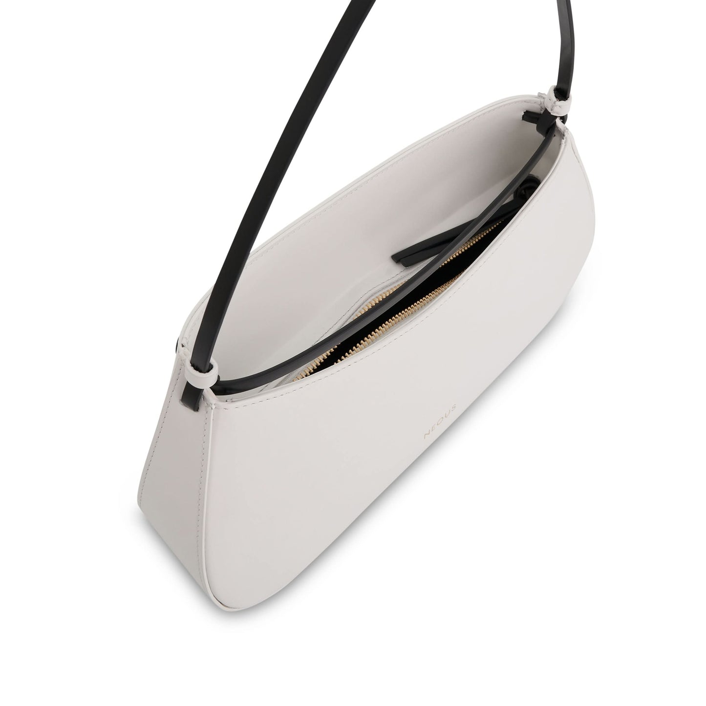 Zeta Baguette Bag in White/Black