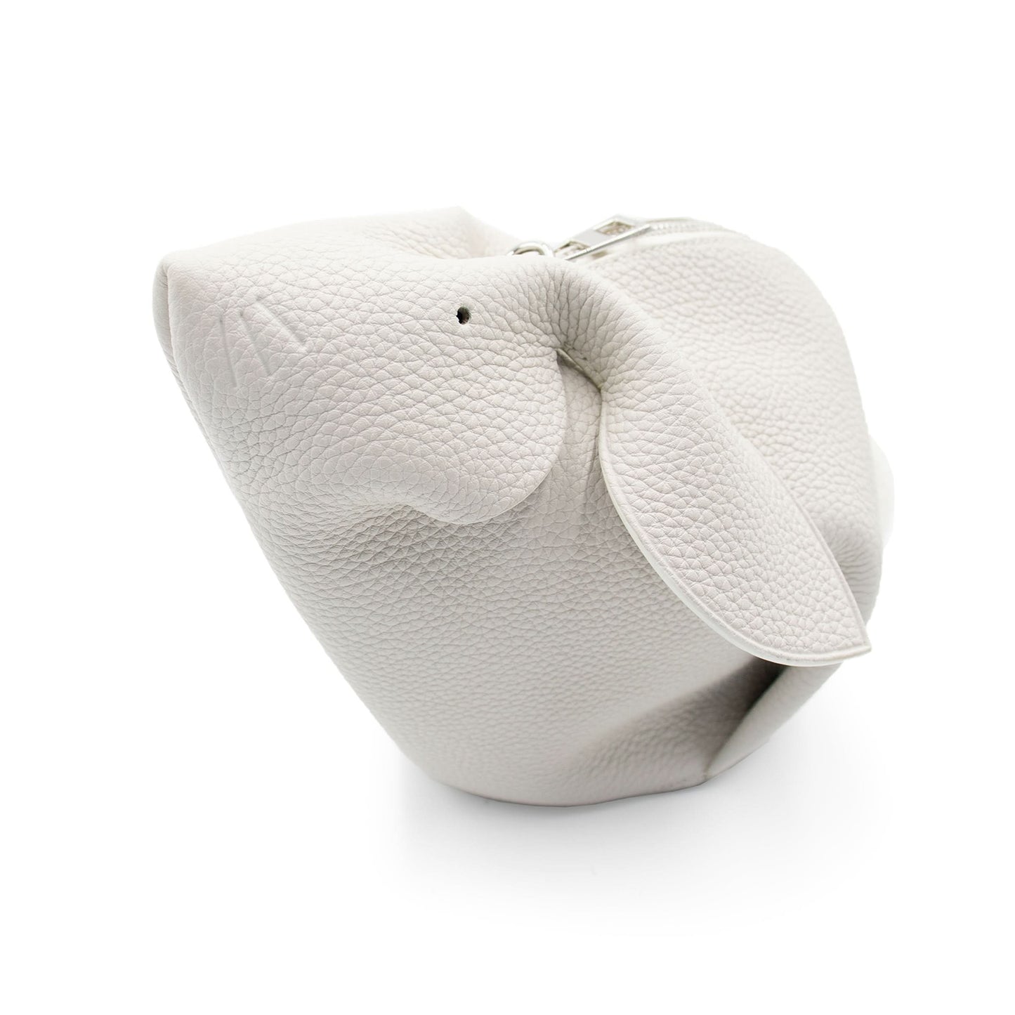 Mini Bunny Bag in Classic Calfskin in White