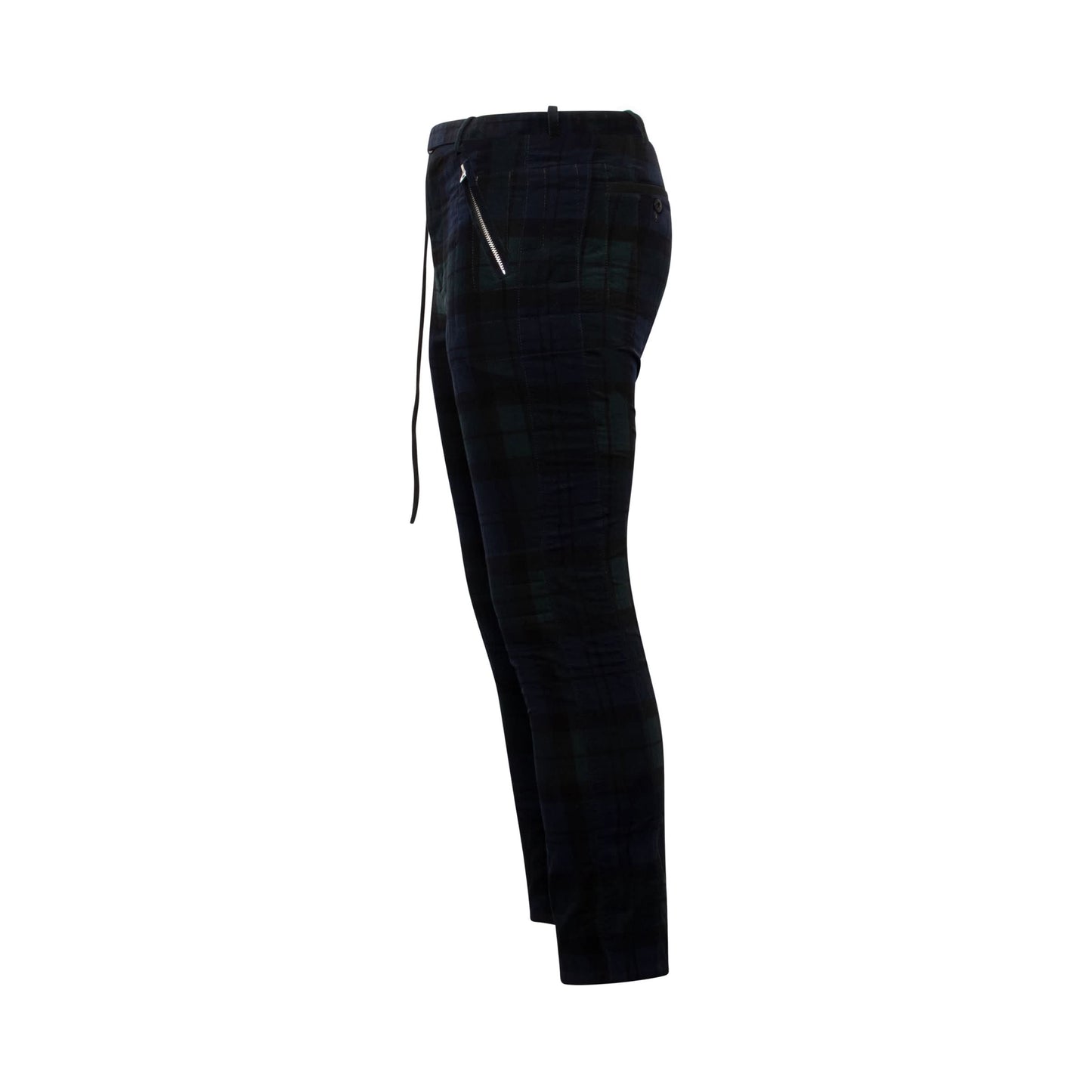 Check Corduroy Pants in Black