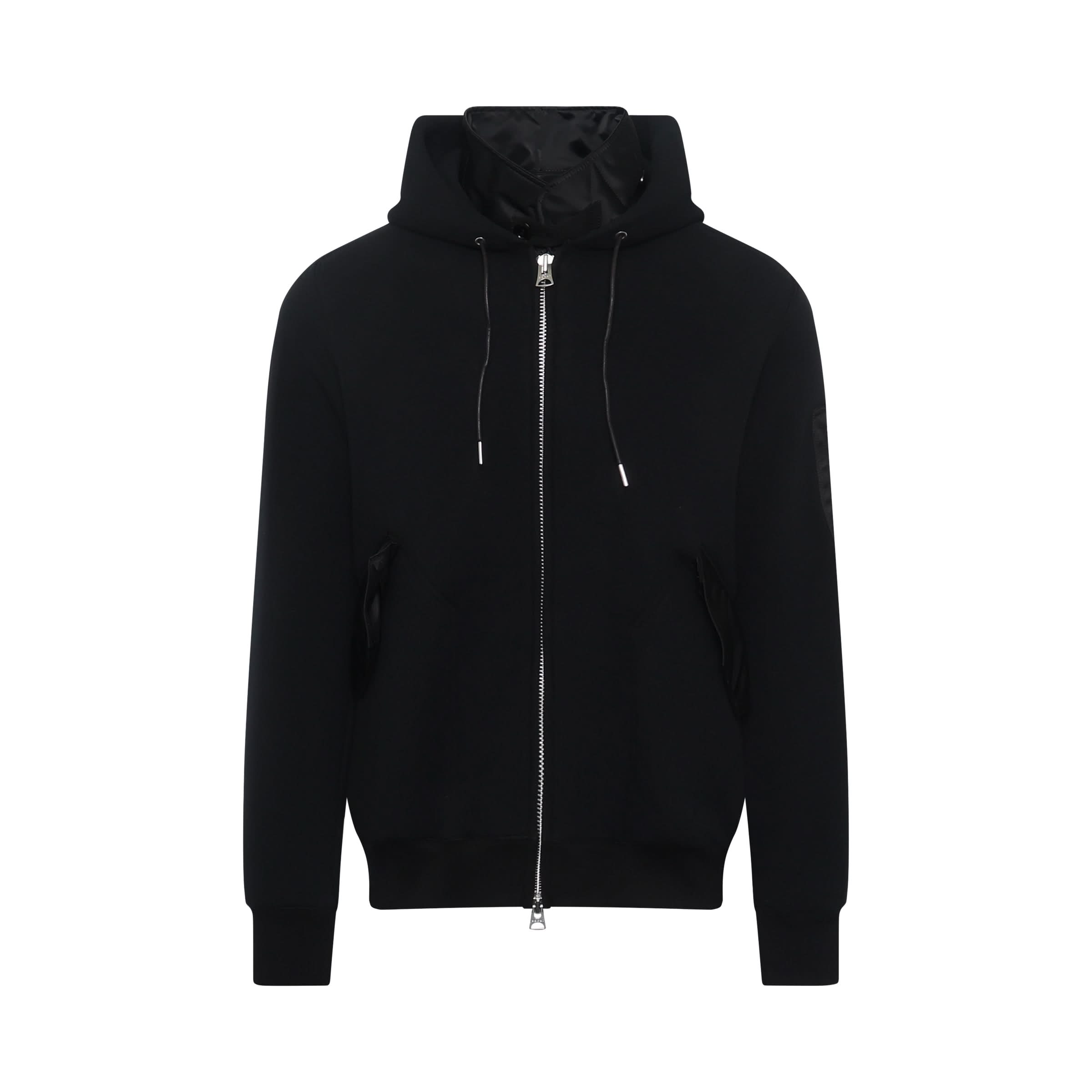 Sponge Zip Hoodie in Black