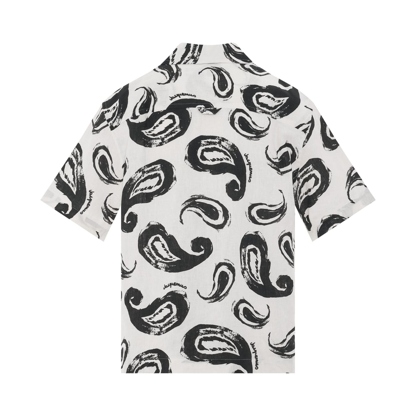 Jean Short Sleeve Shirt in White/Black Paisley