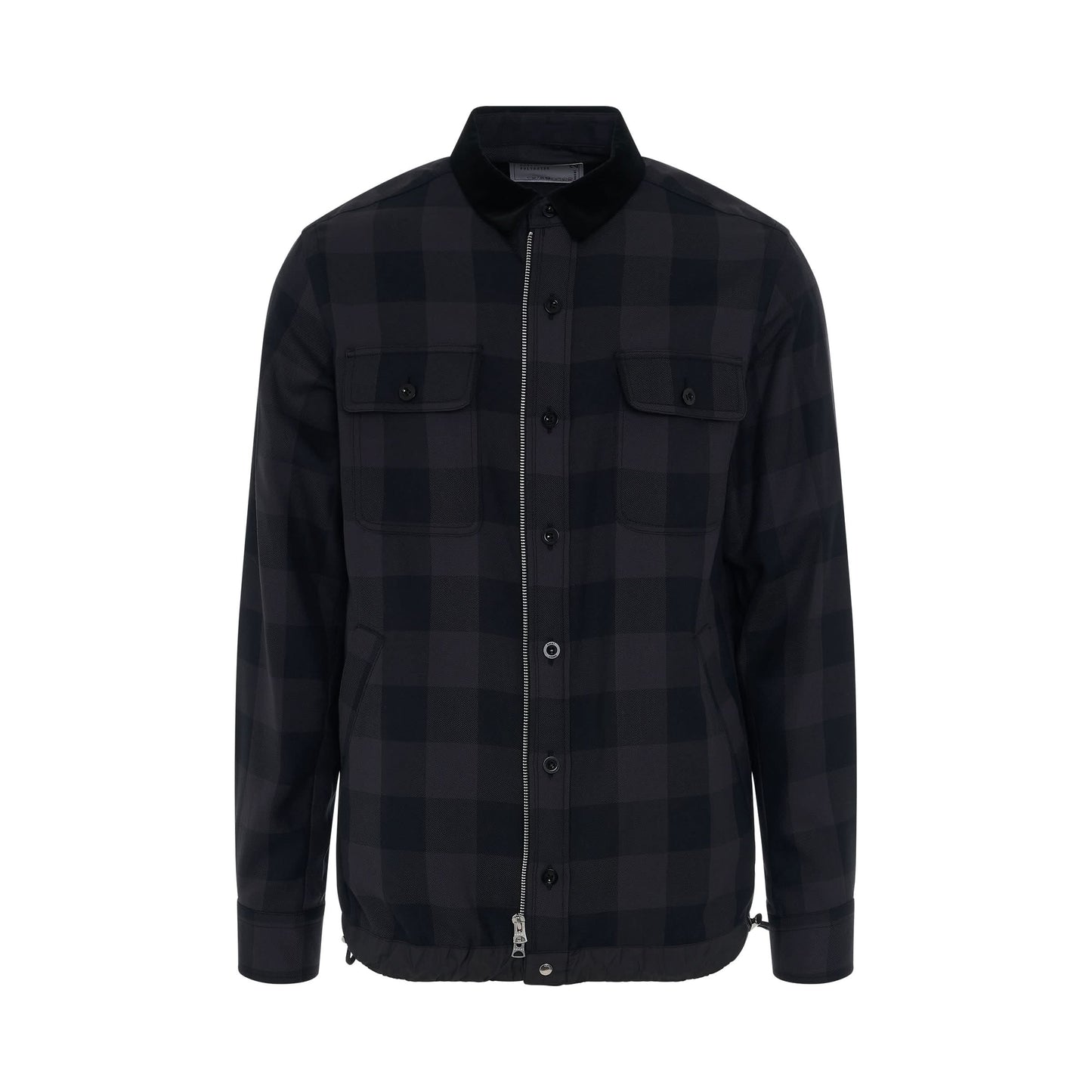 Buffalo Check Long Sleeve Shirt in Grey