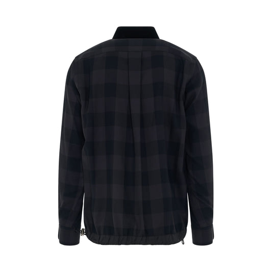 Buffalo Check Long Sleeve Shirt in Grey