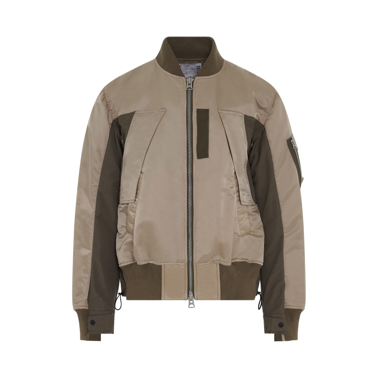 Nylon Twill Mix Classic Jacket in Beige