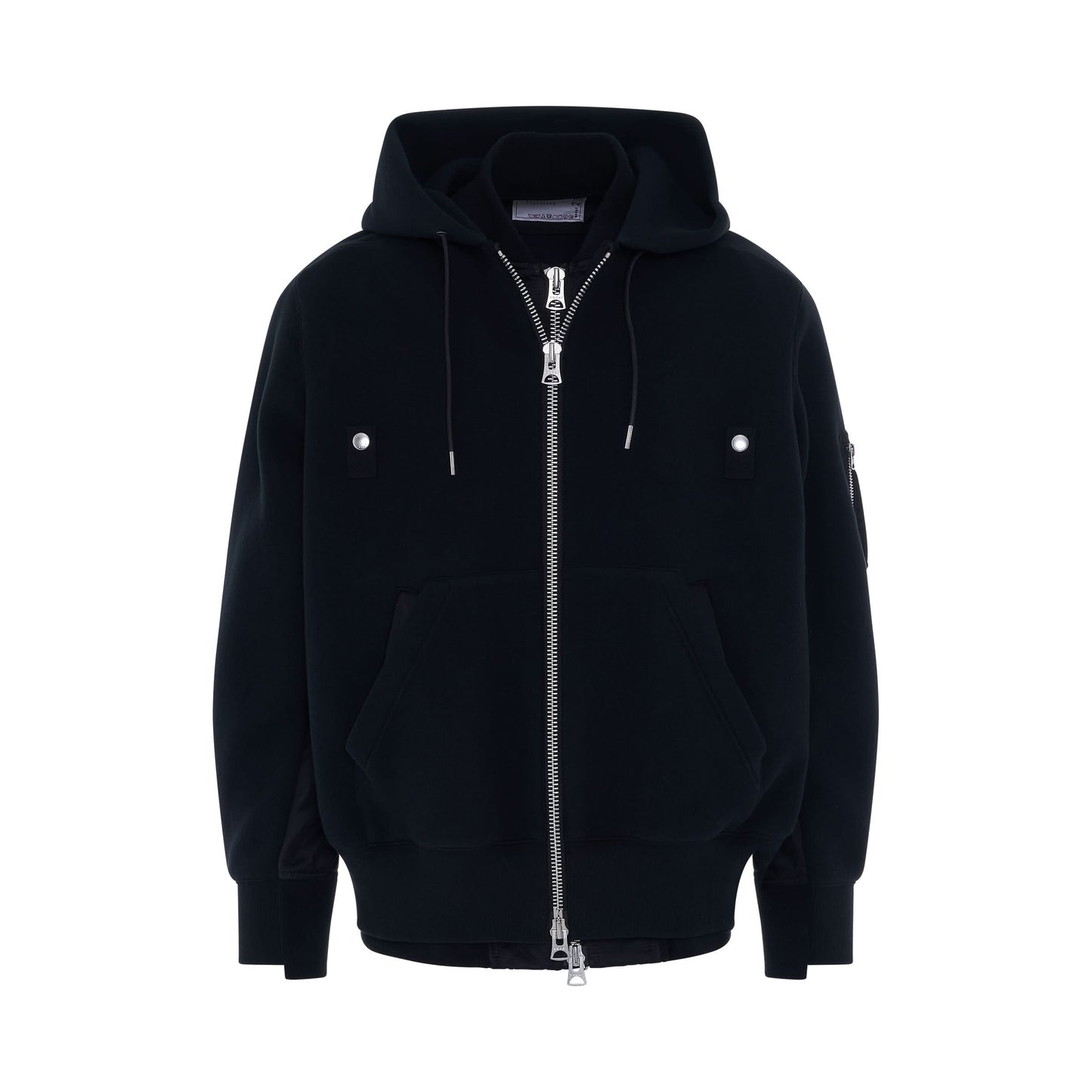 Sponge Sweat Zip Up Hoodie in Black