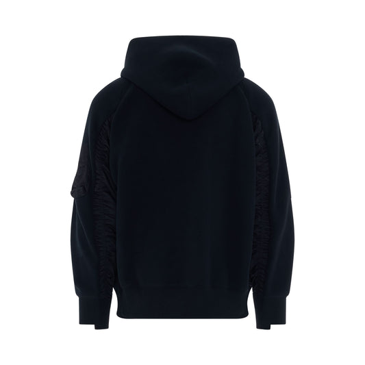 Sponge Sweat Zip Up Hoodie in Black