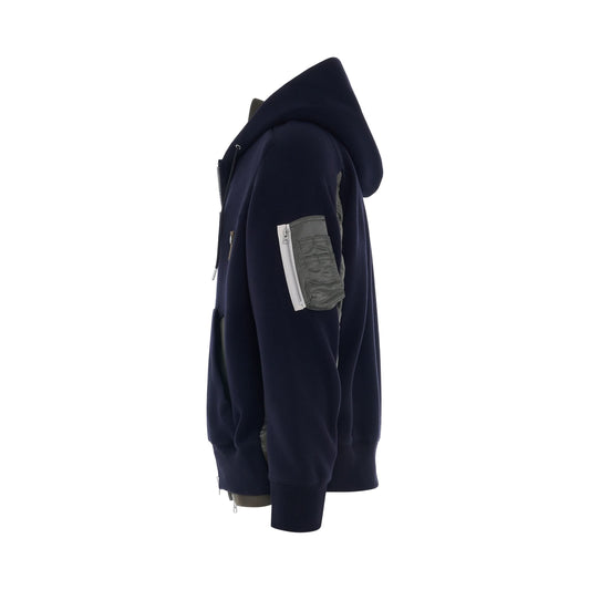 Sponge Sweat Zip Up Hoodie in Navy