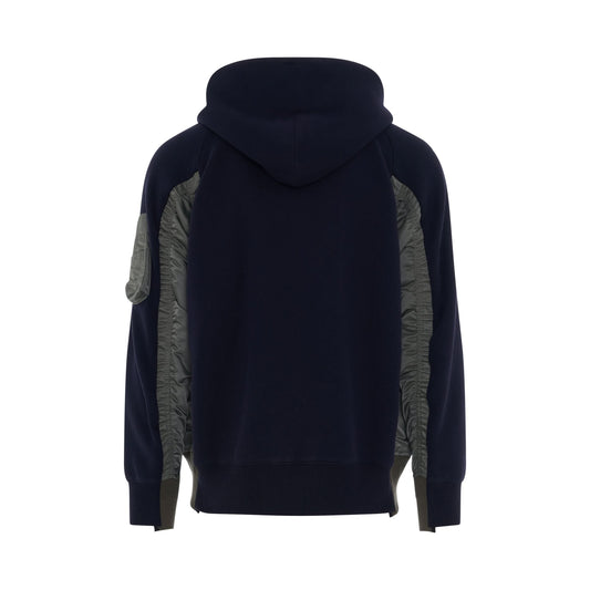 Sponge Sweat Zip Up Hoodie in Navy