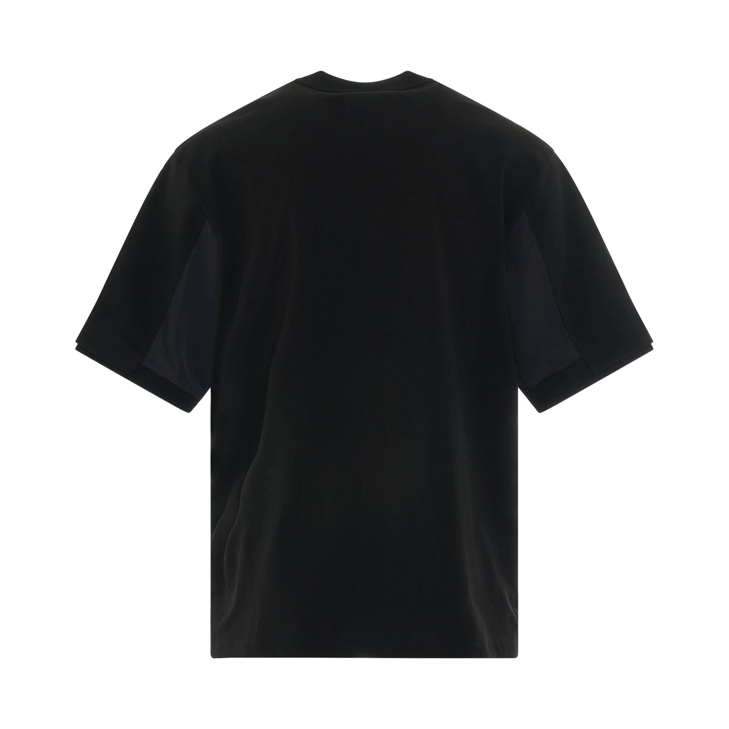 Cotton Twill T-Shirt with Pocket in Black