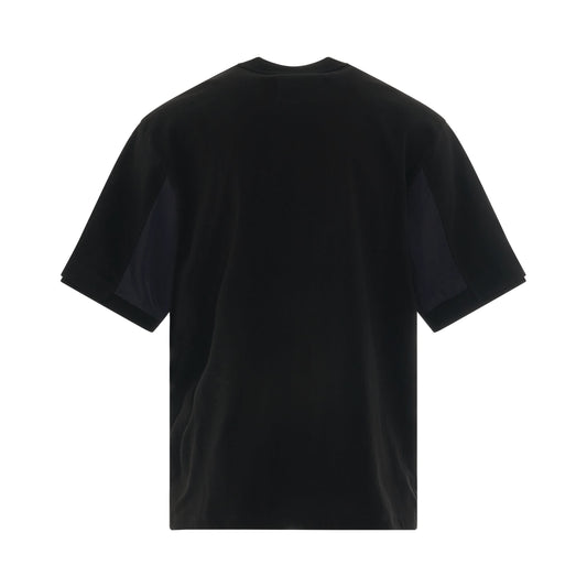 Cotton Twill T-Shirt with Pocket in Black