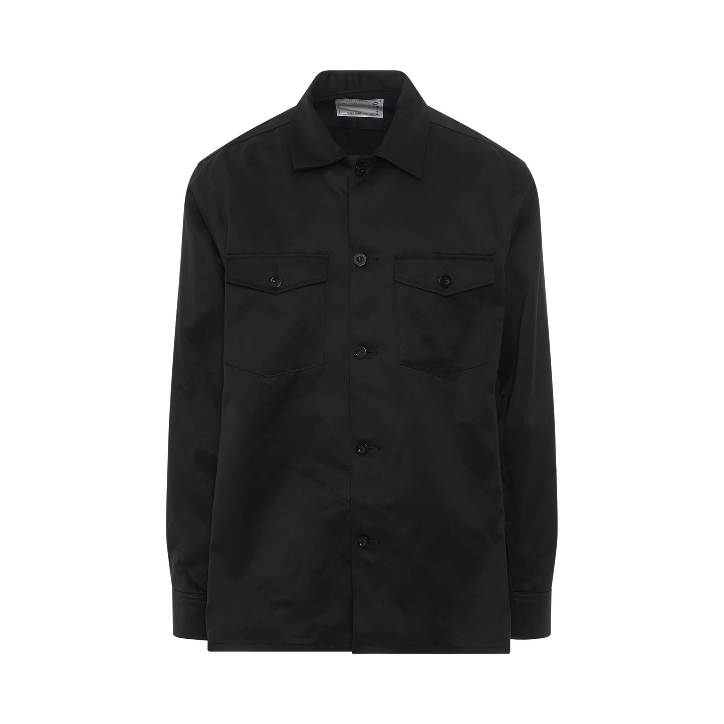 Cotton Chino Shirt in Black