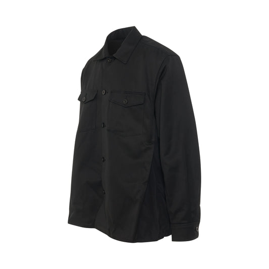 Cotton Chino Shirt in Black