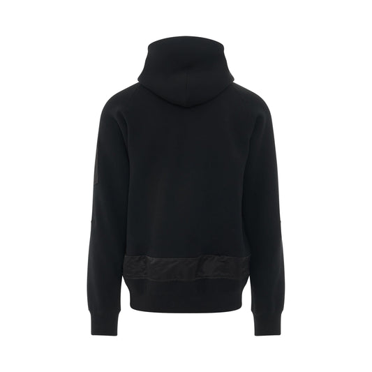 Nylon Twill Sponge Sweat Hooded Jacket in Black