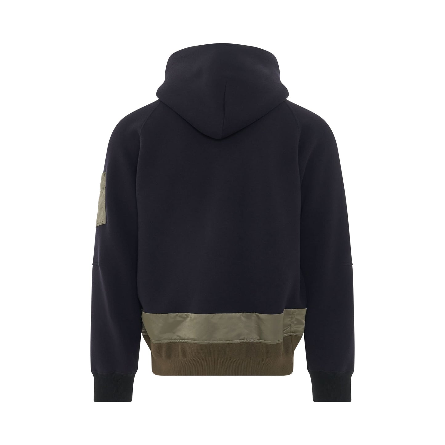 Nylon Twill Sponge Sweat Hooded Jacket in Navy/Khaki