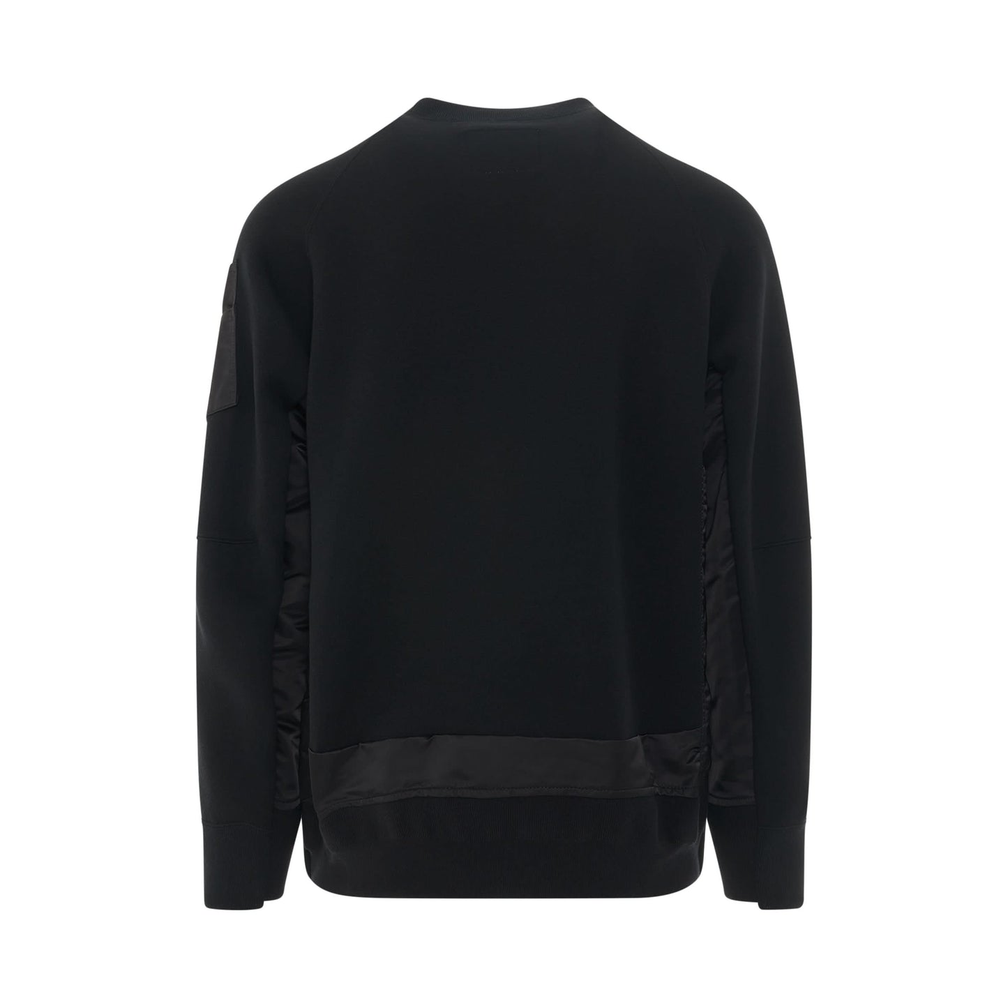 Nylon Twill Sponge Sweat Pullover in Black