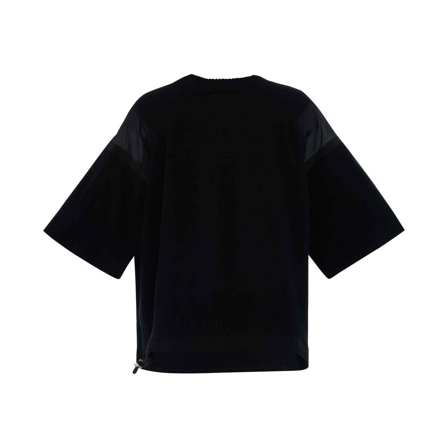 Satin 
Knit Pullover in Black