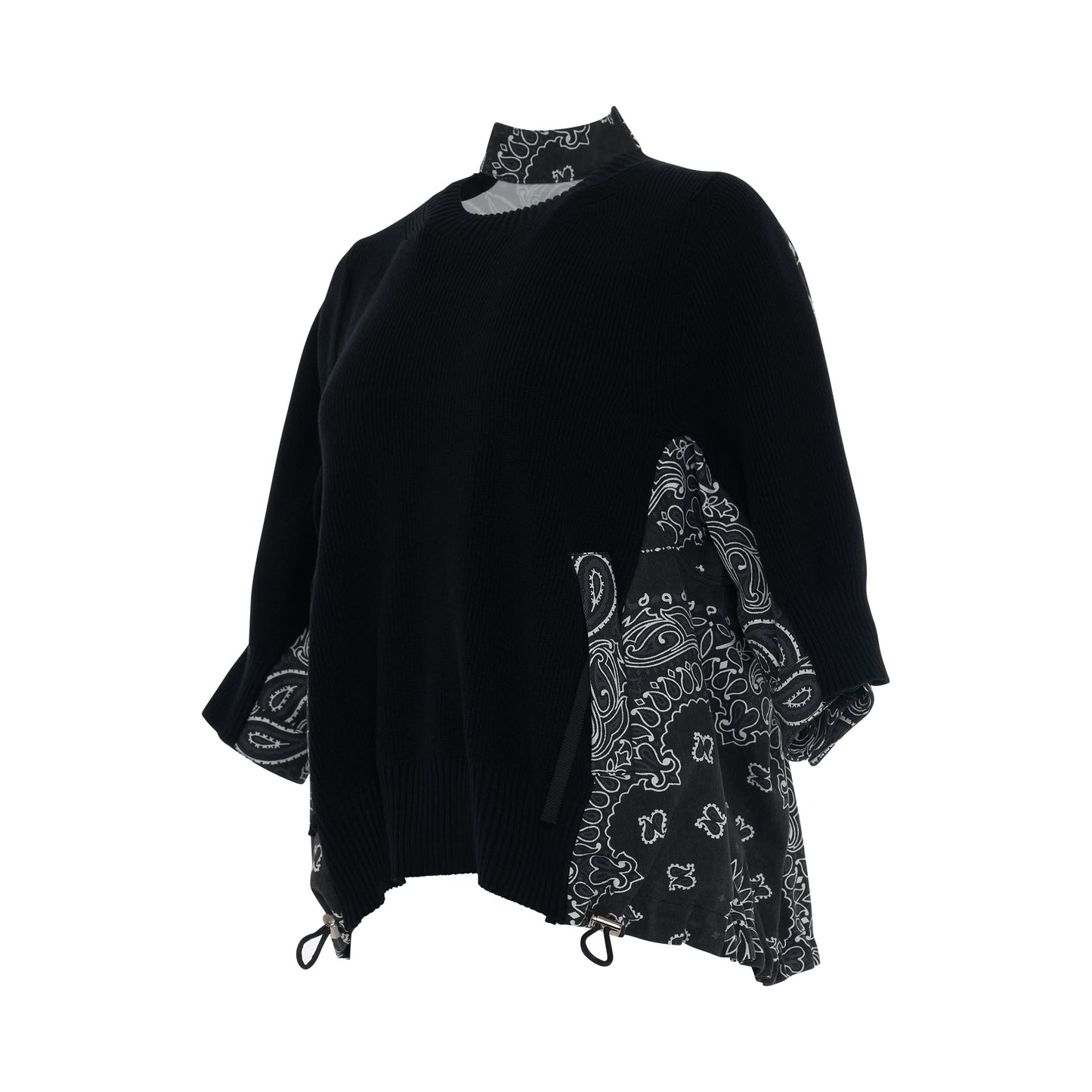 Bandana Print Pullover in Black