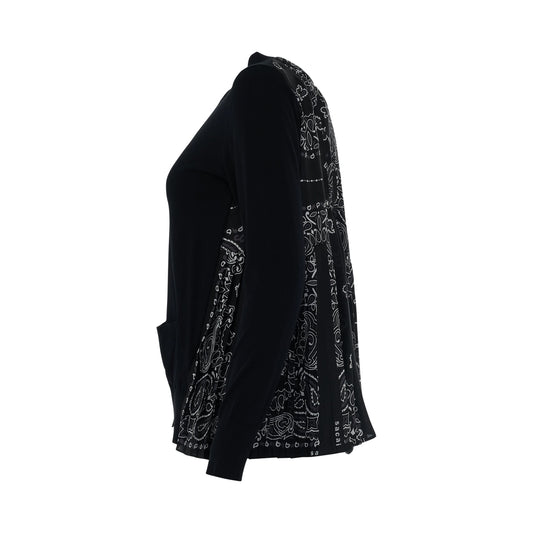 Bandana Print Cardigan in Black